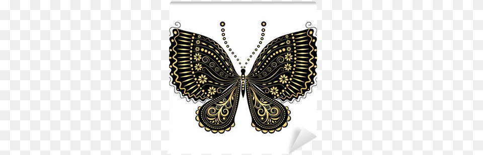 Fantasy Vintage Black Gold Butterfly Wall Mural Pixers Relaxing Butterfly Patterns Butterfly Adult Coloring, Pattern, Accessories, Art, Floral Design Free Png Download