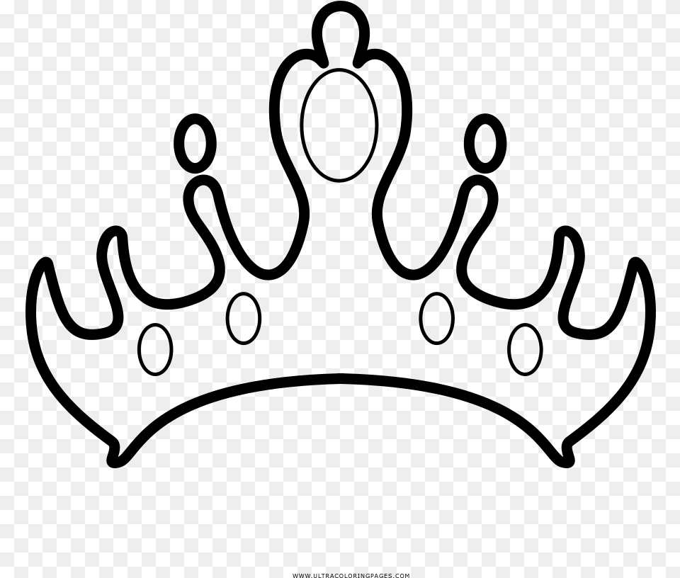 Fantstico Colorear Corona De La Reina Ilustracin, Gray Png Image