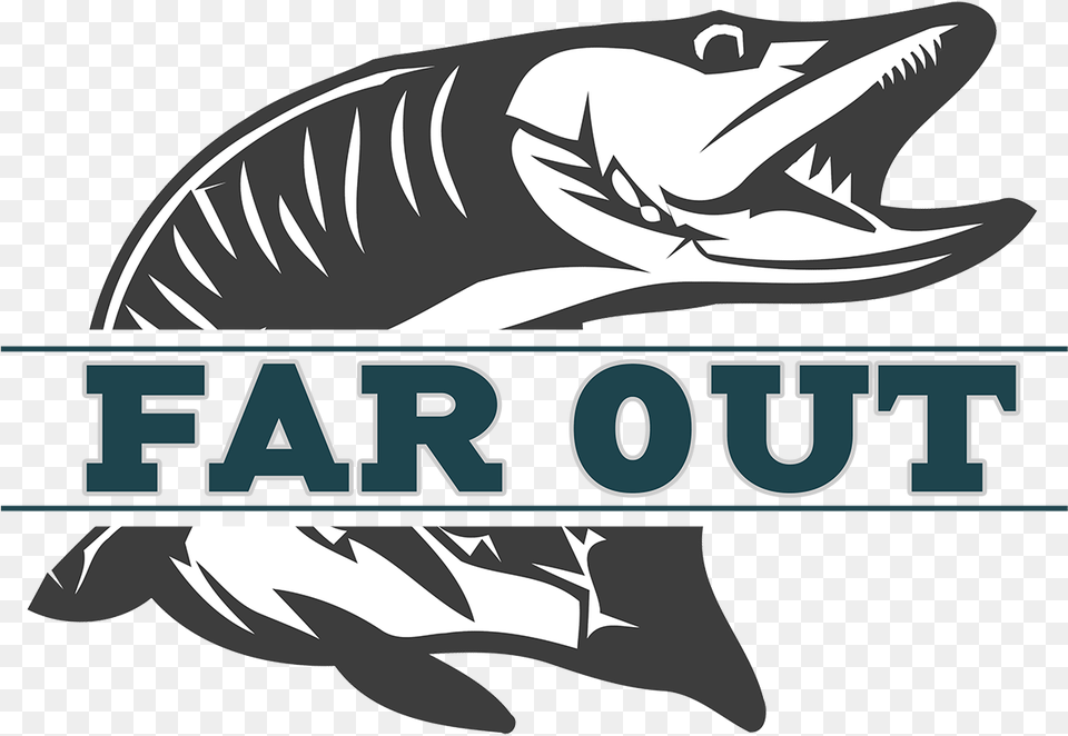 Far Out Fly Fishing Logo Fishing Logo, Animal, Fish, Sea Life, Shark Free Png Download
