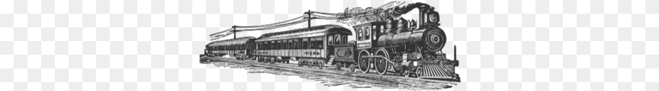 Far West Train Clipart Black And White Clipart Train Steam Engine, Locomotive, Railway, Transportation, Vehicle Png