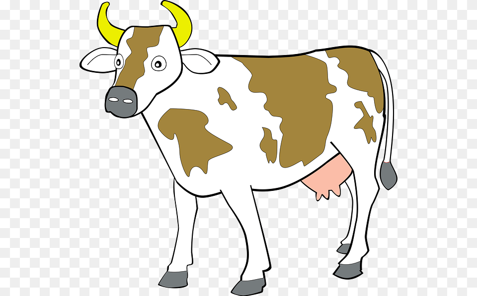 Farm Animal Art Clip Art Of Cow, Cattle, Dairy Cow, Livestock, Mammal Free Png