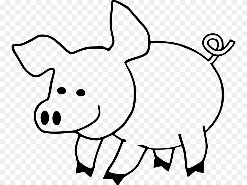 Farm Animals Clipart Baboy, Gray Png