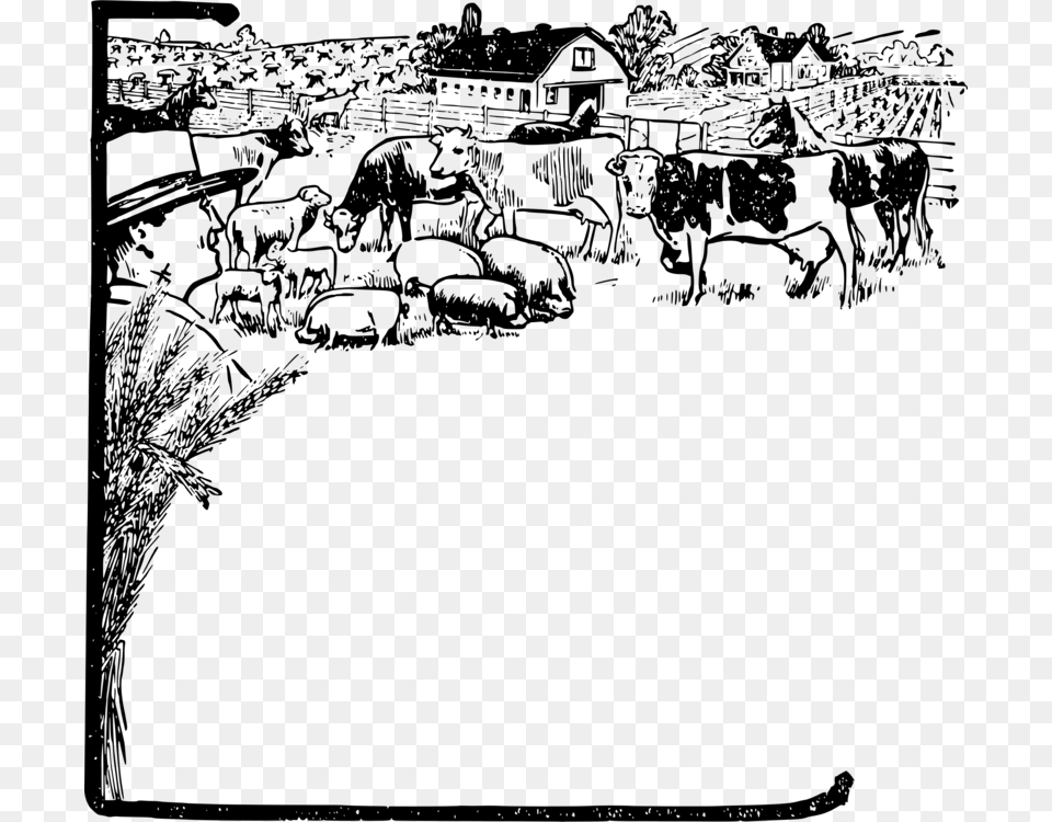 Farm Animals Images Clipart, Gray Png