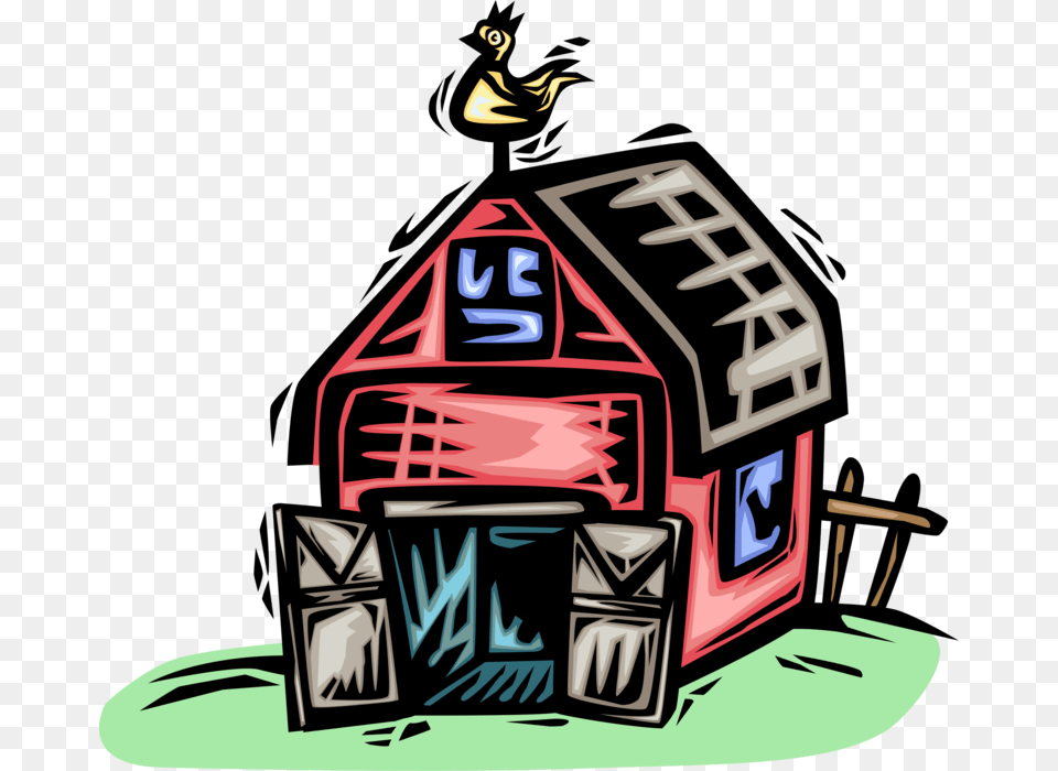 Farm Barn With Rooster Weathervane, Architecture, Rural, Building, Countryside Png Image