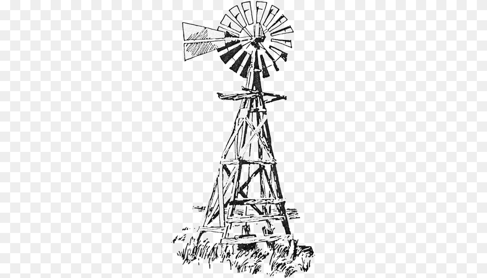 Farm Drawing Water Lifting Devices Vector Illustration Black And White Farm Windmill, Engine, Machine, Motor, Outdoors Free Png