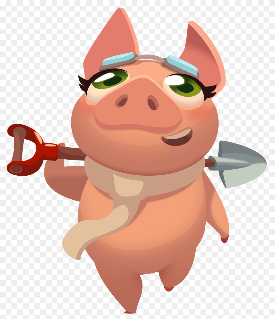 Farm Heroes Saga Amelia The Pig Holding Spade, Nature, Outdoors, Snow, Snowman Free Png