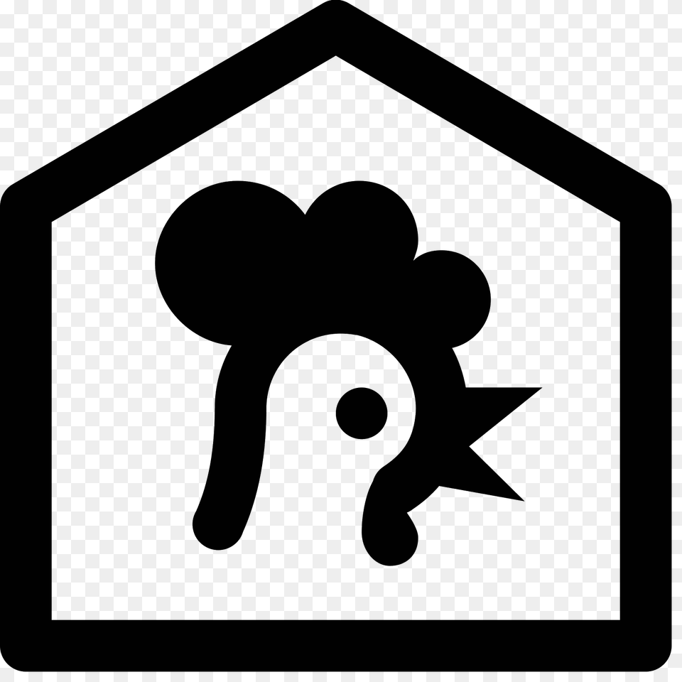 Farm House Icon, Gray Png