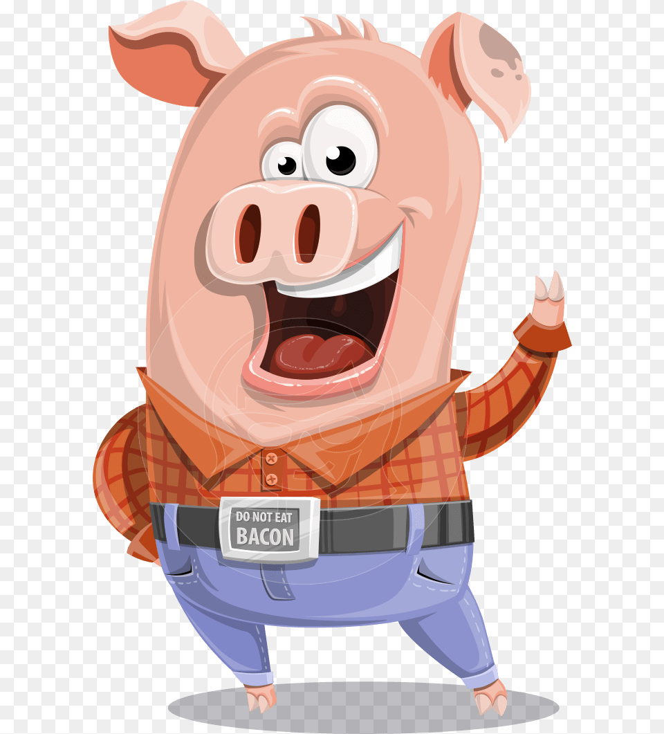 Farm Pig Cartoon Vector Character Aka Pigasso The Creative Vector Pig Cartoon, Baby, Person Png Image