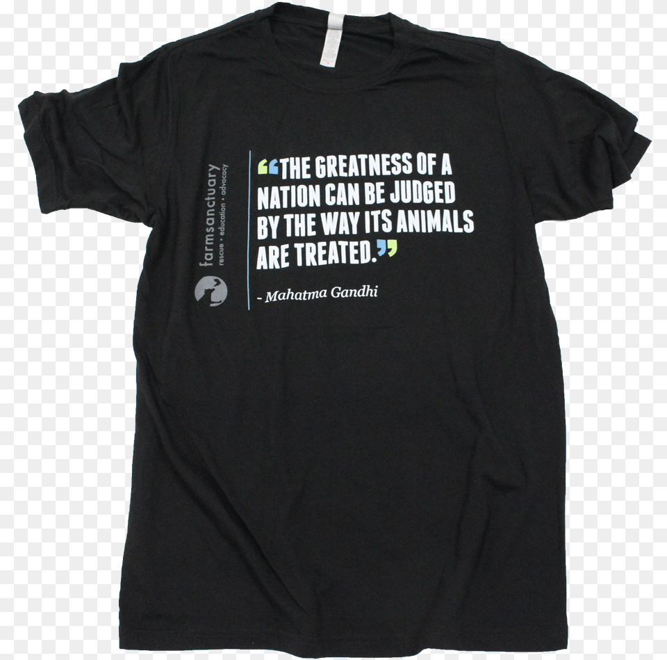 Farm Sanctuary Gandhi Quote Unisex Tee, Clothing, T-shirt, Shirt Free Png