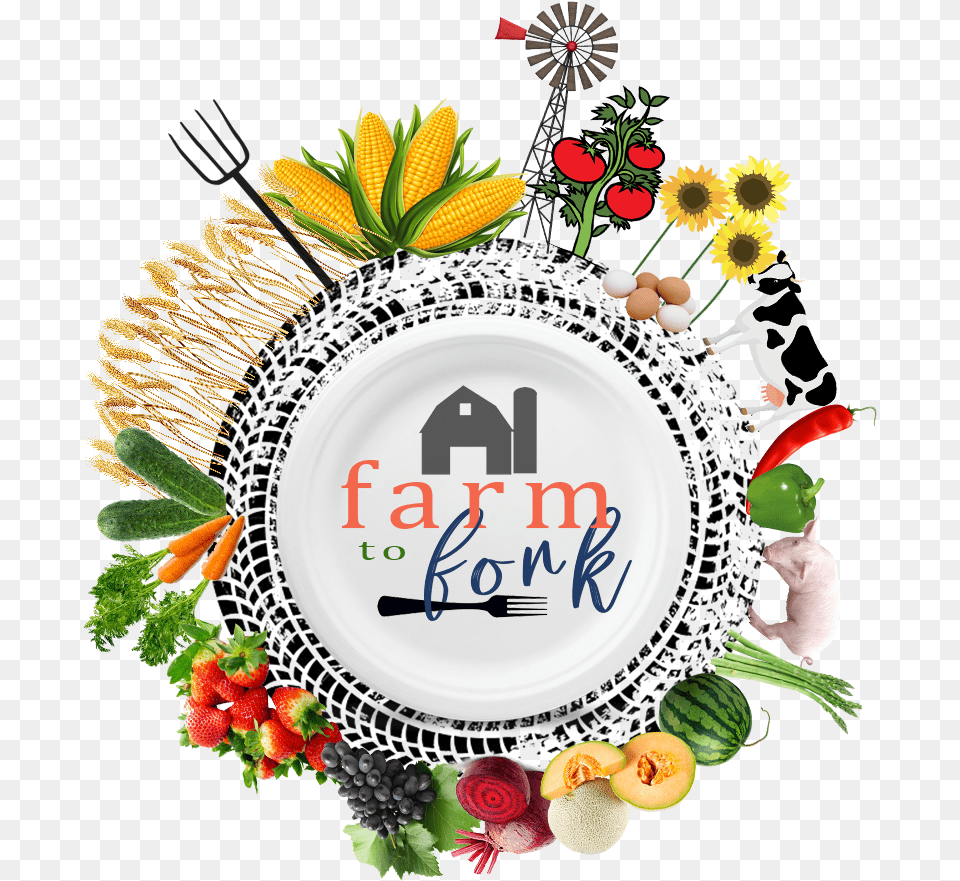 Farm To Fork, Plate, Produce, Food, Fruit Free Png