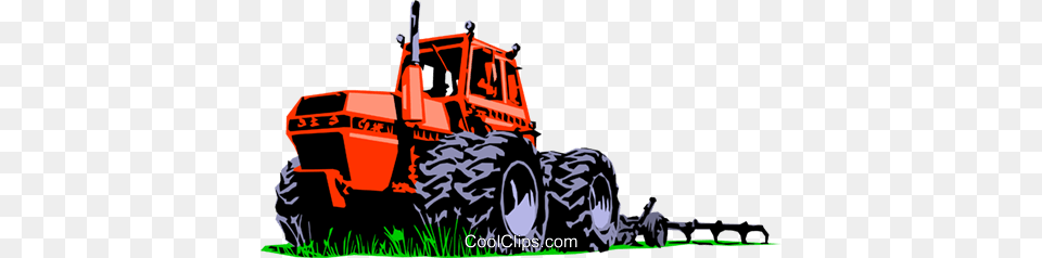 Farm Tractor Royalty Vector Clip Art Illustration, Bulldozer, Machine, Transportation, Vehicle Png