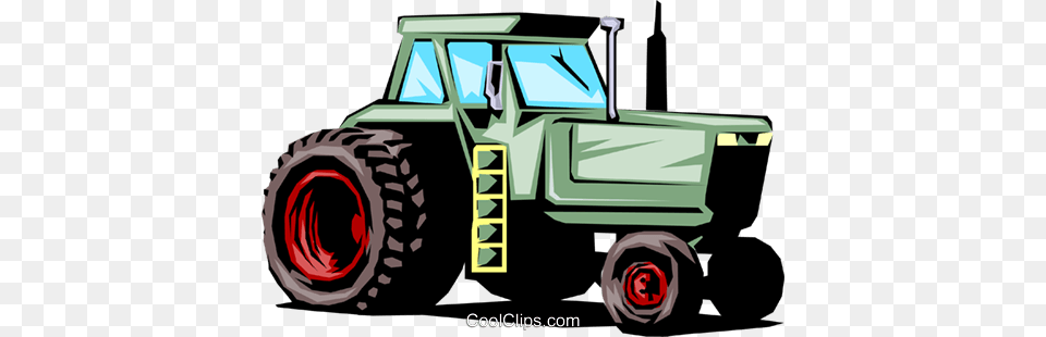 Farm Tractor Royalty Vector Clip Art Illustration, Transportation, Vehicle, Bulldozer, Machine Png Image