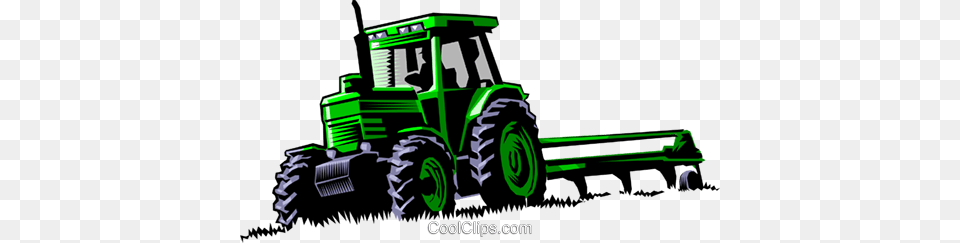 Farm Tractor Royalty Vector Clip Art Illustration, Transportation, Vehicle, Bulldozer, Machine Free Transparent Png
