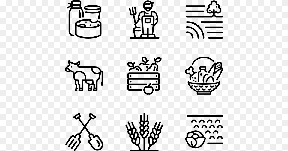 Farm Vector Icon, Gray Free Png