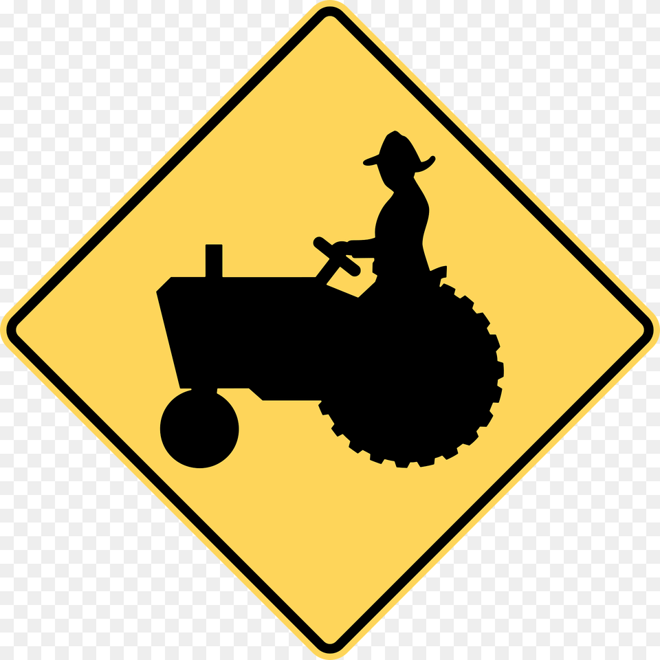 Farm Vehicles Sign In British Columbia Clipart, Symbol, Road Sign, Adult, Female Free Png Download