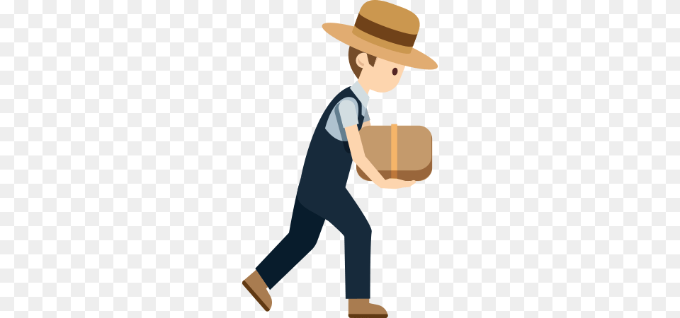 Farmer, Clothing, Hat, Box, Person Png Image