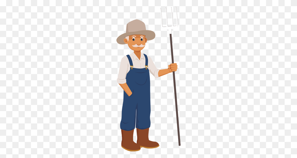 Farmer, Cutlery, Fork, Boy, Child Free Png Download