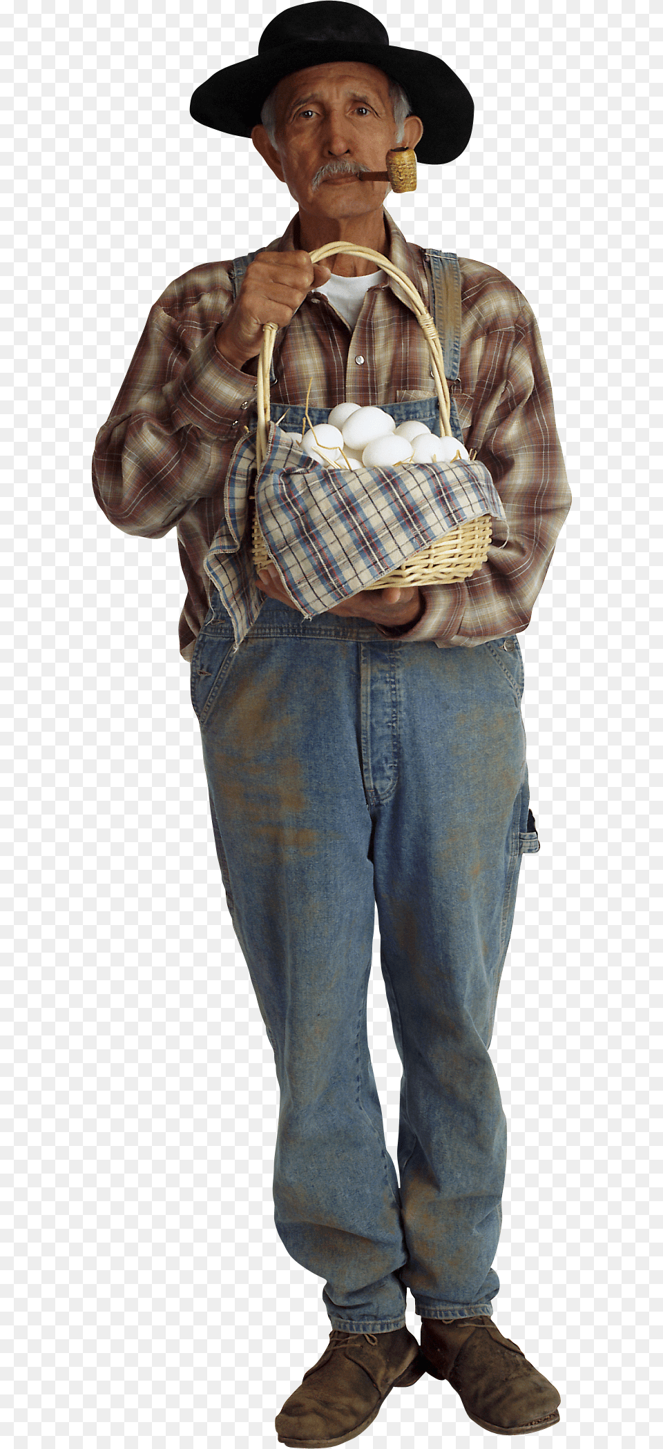 Farmer, Sun Hat, Clothing, Pants, Hat Free Png Download