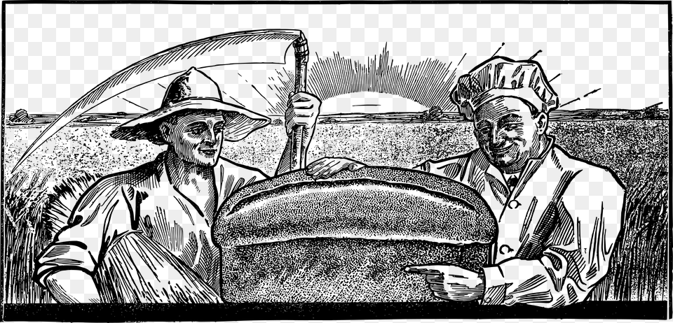 Farmer And Baker Clip Arts Cartoon, Gray Png Image