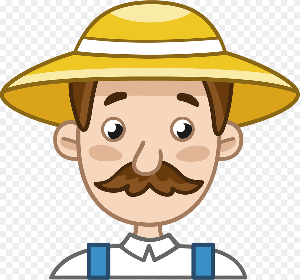 Farmer Clipart, Sun Hat, Hat, Clothing, Face Free Png Download