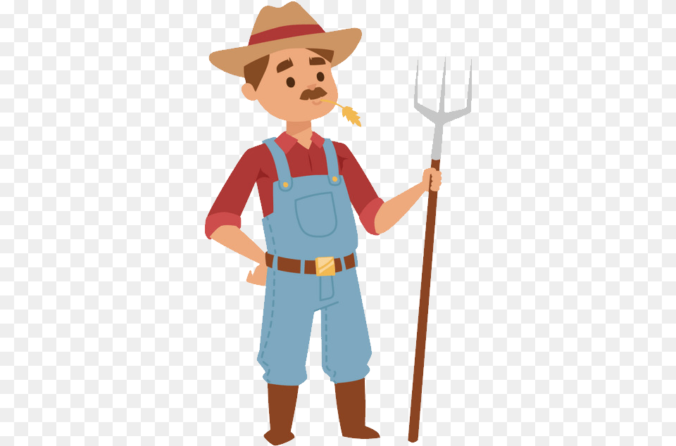 Farmer Clipart Transparent Background Farmer Cartoon, Clothing, Hat, Person, Face Png Image