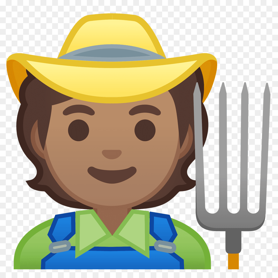 Farmer Emoji Clipart, Fork, Hat, Clothing, Cutlery Free Png Download
