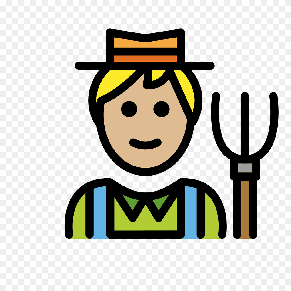 Farmer Emoji Clipart, Clothing, Hat, Cutlery, Face Png Image