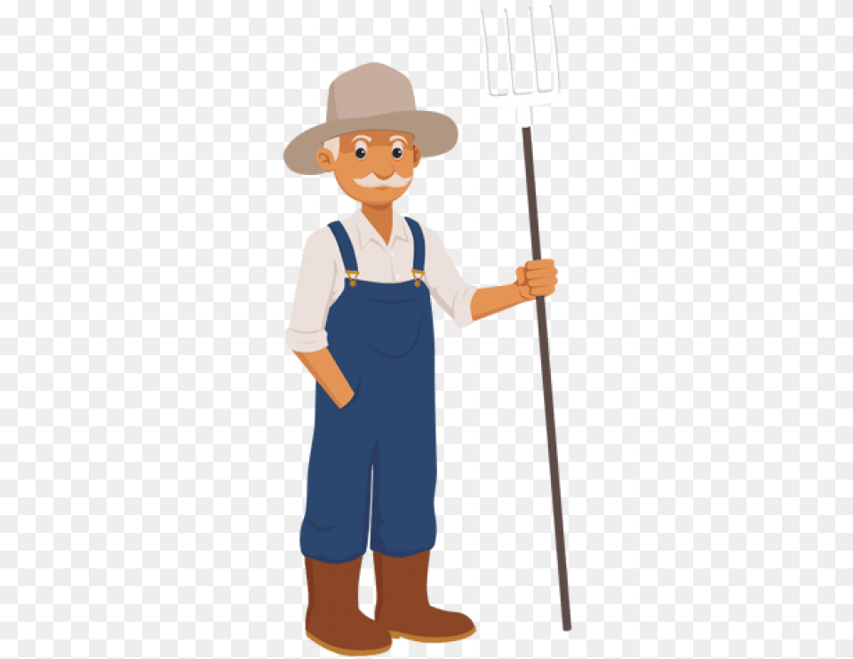 Farmer Image Cartoon Farmer Transparent Background, Cutlery, Boy, Male, Person Free Png