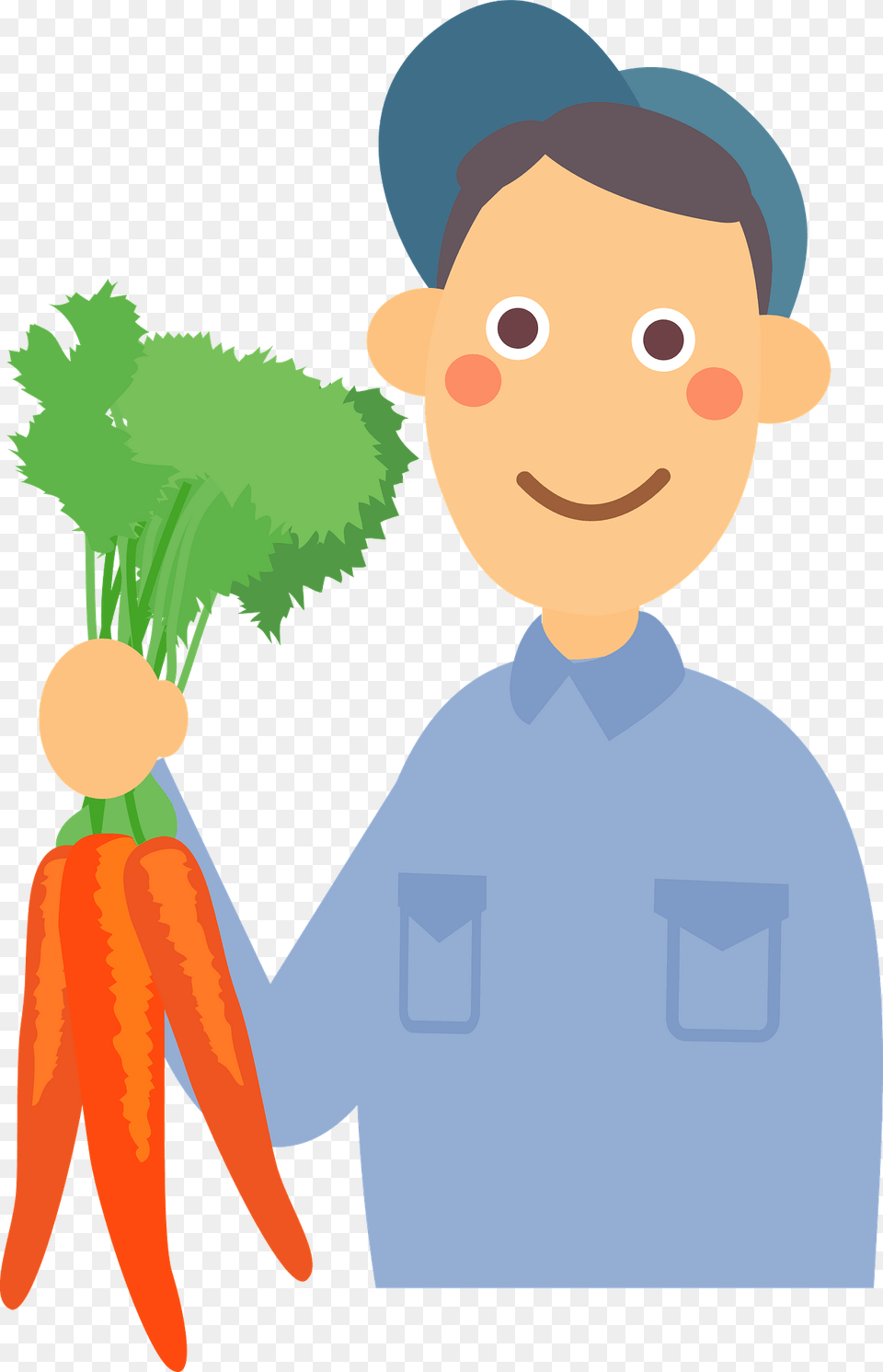 Farmer Man Is Holding Carrots Clipart, Vegetable, Carrot, Produce, Food Free Png