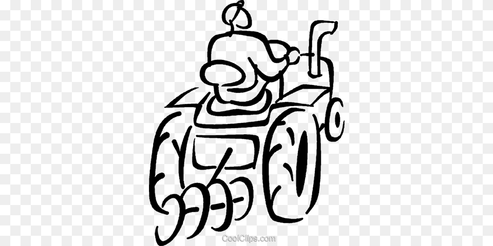Farmer On A Tractor Royalty Vector Clip Art Illustration, Grass, Lawn, Plant, Device Free Transparent Png