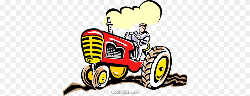 Farmer On Tractor Royalty Vector Clip Art Illustration, Transportation, Vehicle, Person, Bulldozer Free Png