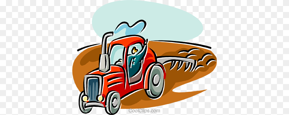Farmer Plowing The Fields Royalty Vector Clip Art, Transportation, Vehicle, Device, Grass Free Png Download