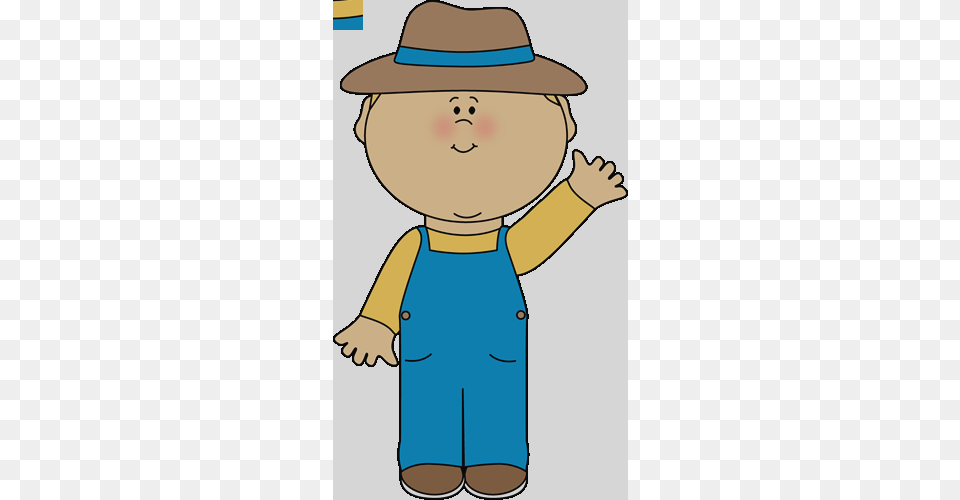 Farmer Waving Clipart, Clothing, Hat, Baby, Person Free Png Download