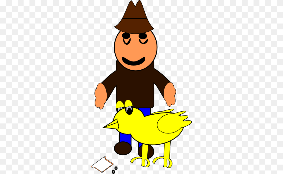 Farmer With Duck Clip Art, Cartoon, Baby, Face, Head Free Png Download