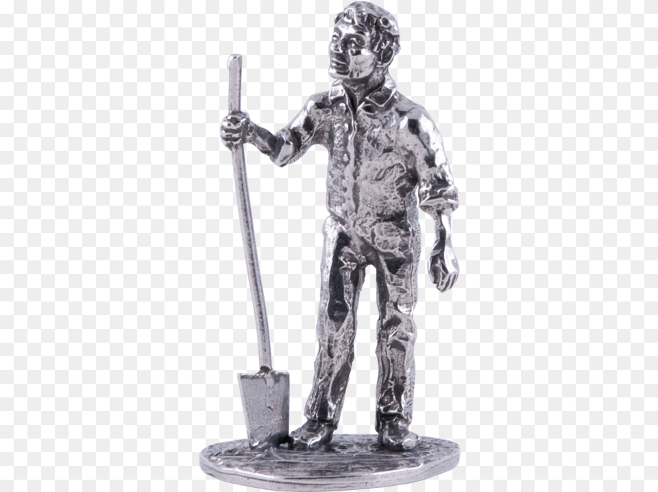 Farmer With Shovel Tinnen Beeldjes Beroepen, Adult, Male, Man, Person Free Transparent Png