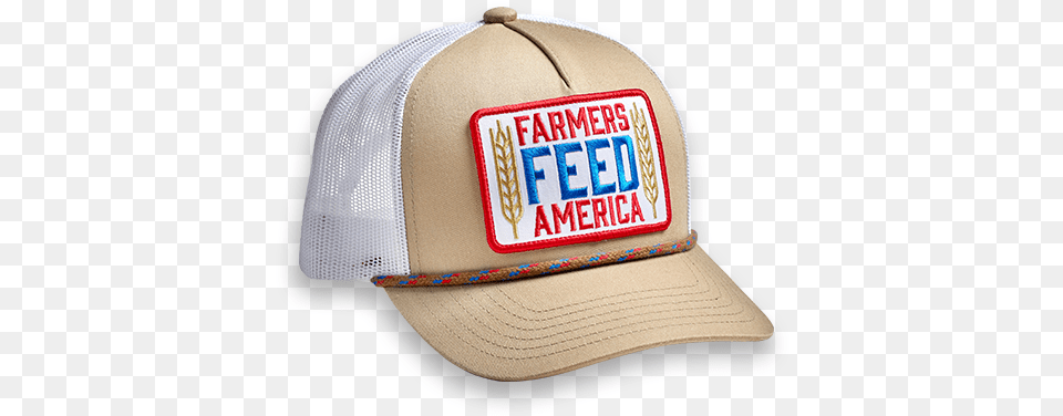 Farmers Feed America Tan U0026 White Hat Baseball Cap, Baseball Cap, Clothing Png