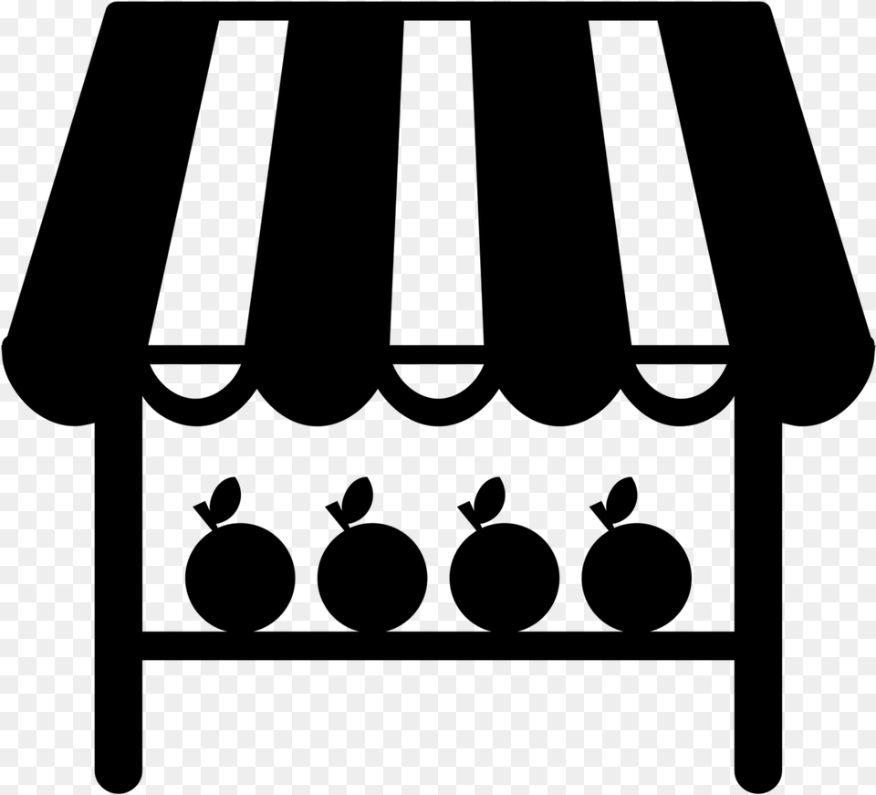 Farmers Market Clipart Black And White, Gray Free Png Download