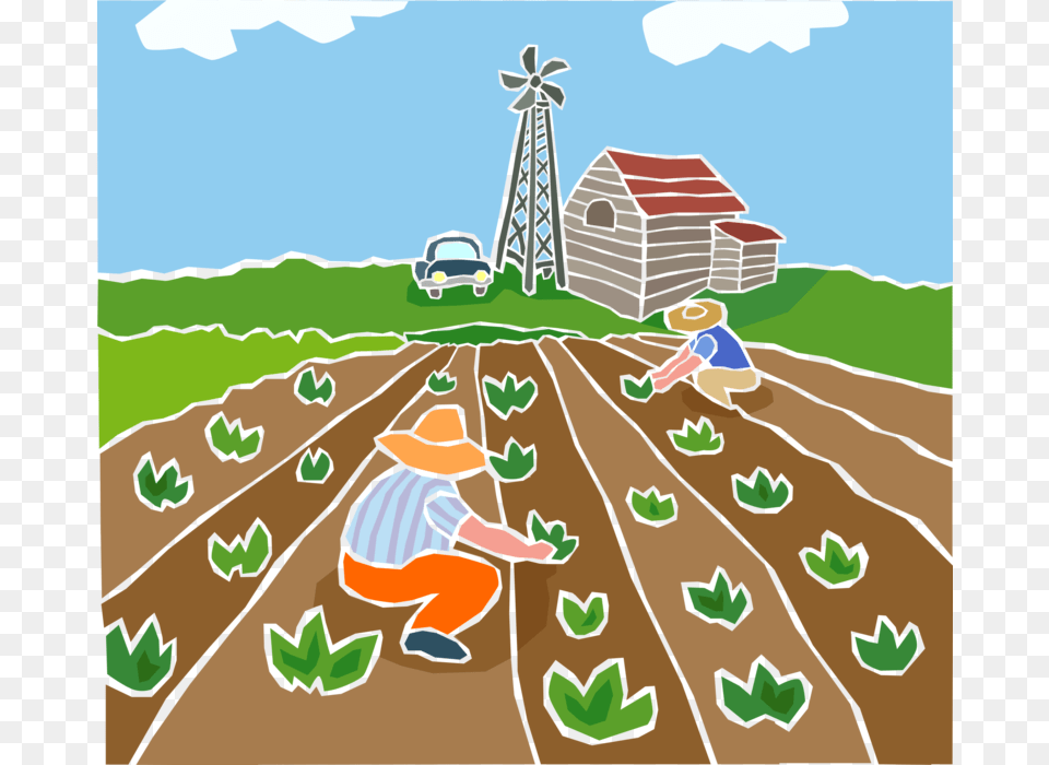 Farmers Planting Crops Royalty Vector Clip Art Agricultura Vetor, Agriculture, Countryside, Outdoors, Field Png