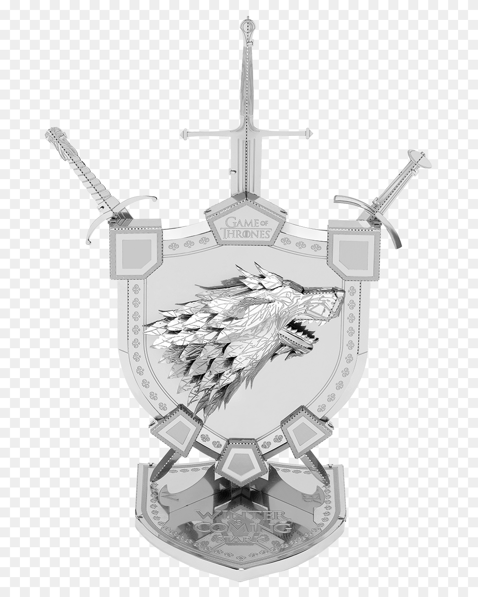 Fascinations Metal Earth 3d Model Diy Kits House Game Of Thrones Pictures House Stark, Armor, Sword, Weapon, Cross Free Png