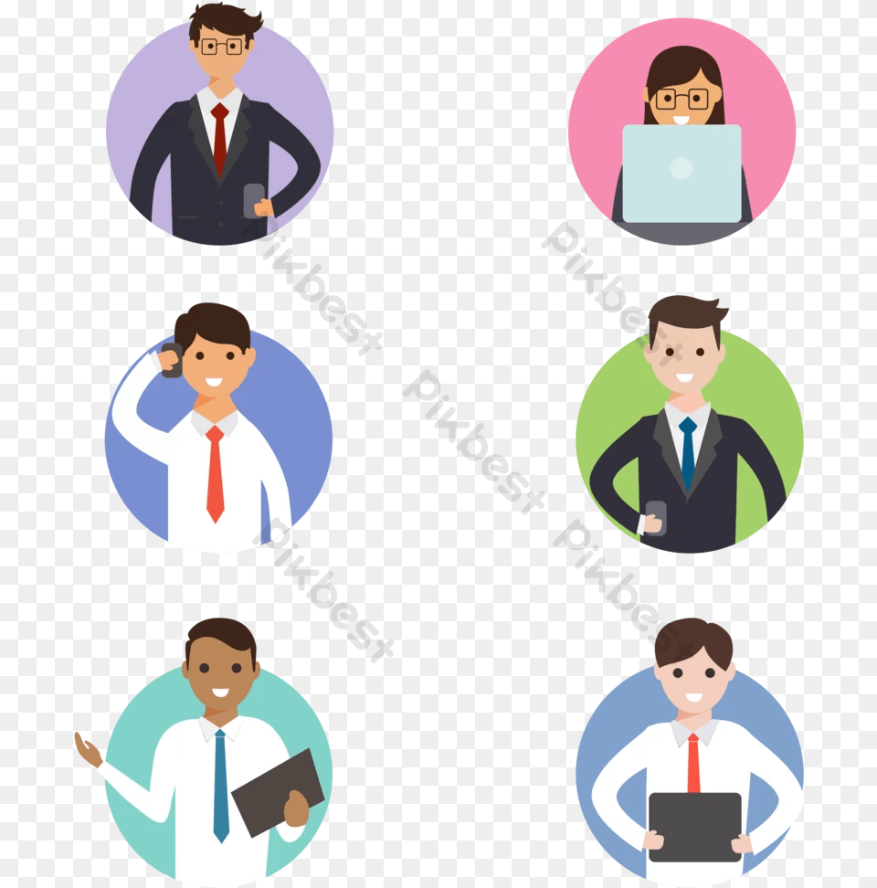 Fashion Business People Icon Vector Worker, Accessories, Tie, Formal Wear, Laptop Png