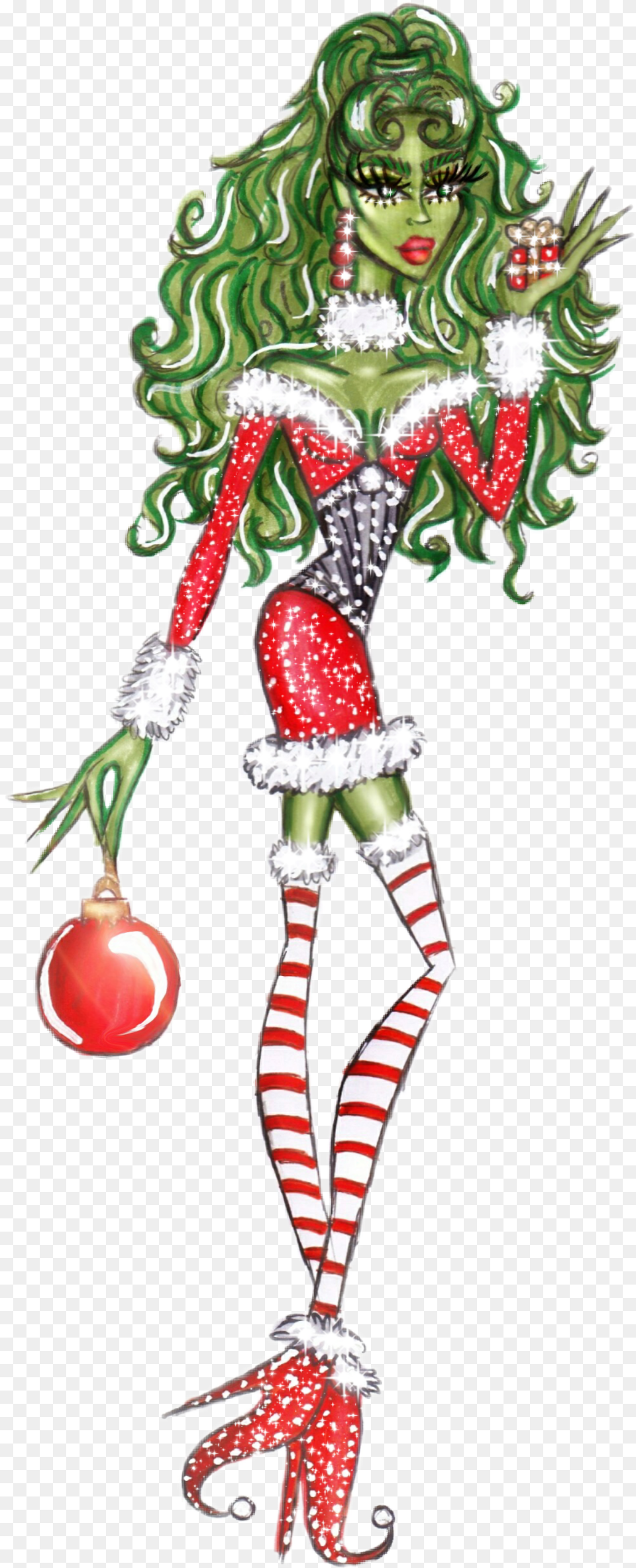 Fashion Christmas Grinch, Elf, Person, Face, Head Png Image