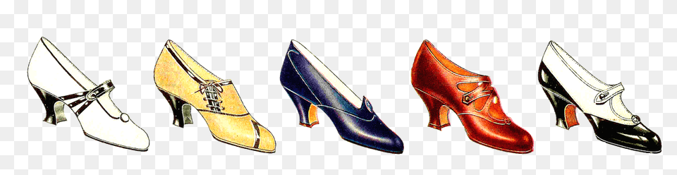 Fashion Clip Art Vintage Womens Shoe Fashion Graphic Border, Clothing, Footwear, High Heel, Sneaker Png