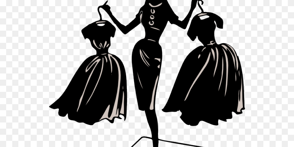 Fashion Clipart Black And White, Clothing, Dress, Person, Dancing Png Image