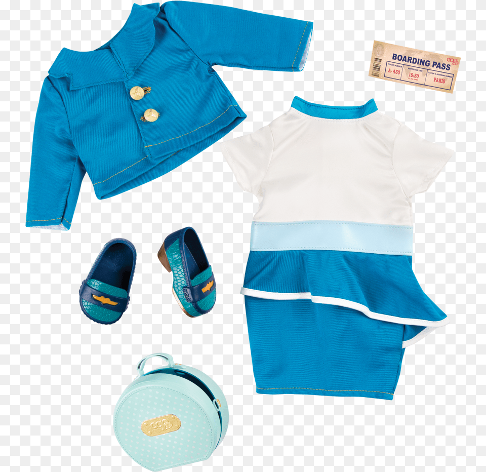 Fashion Flight Retro Flight Attendant Outfit For 18 Inch Roupa Pra Baby, Blouse, Clothing, Footwear, Shoe Free Png Download