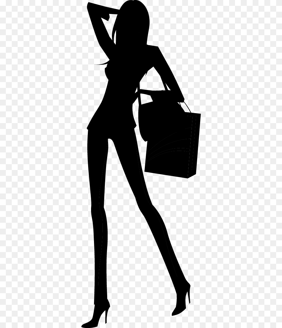 Fashion Girl Silhouette Girls Silhouette Clipart Transparent, Stencil, Adult, Female, Person Free Png
