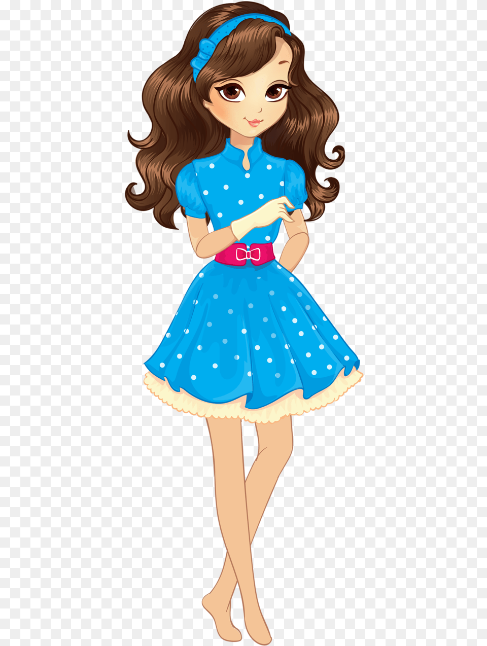 Fashion Girl Transparent Clipart Girl Clipart Transparent Background, Clothing, Dress, Pattern, Child Png Image