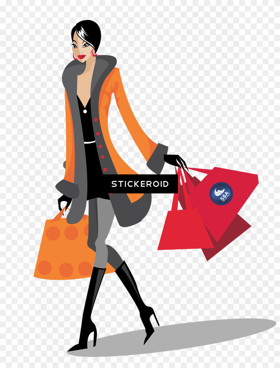 Fashion Girl Vector Fashion Girl, Bag, Shopping, Person, Sleeve Png