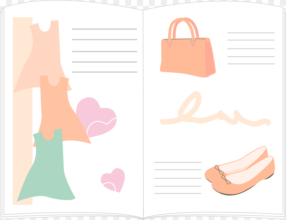 Fashion Magazine Clipart, Page, Text, Accessories, Bag Png