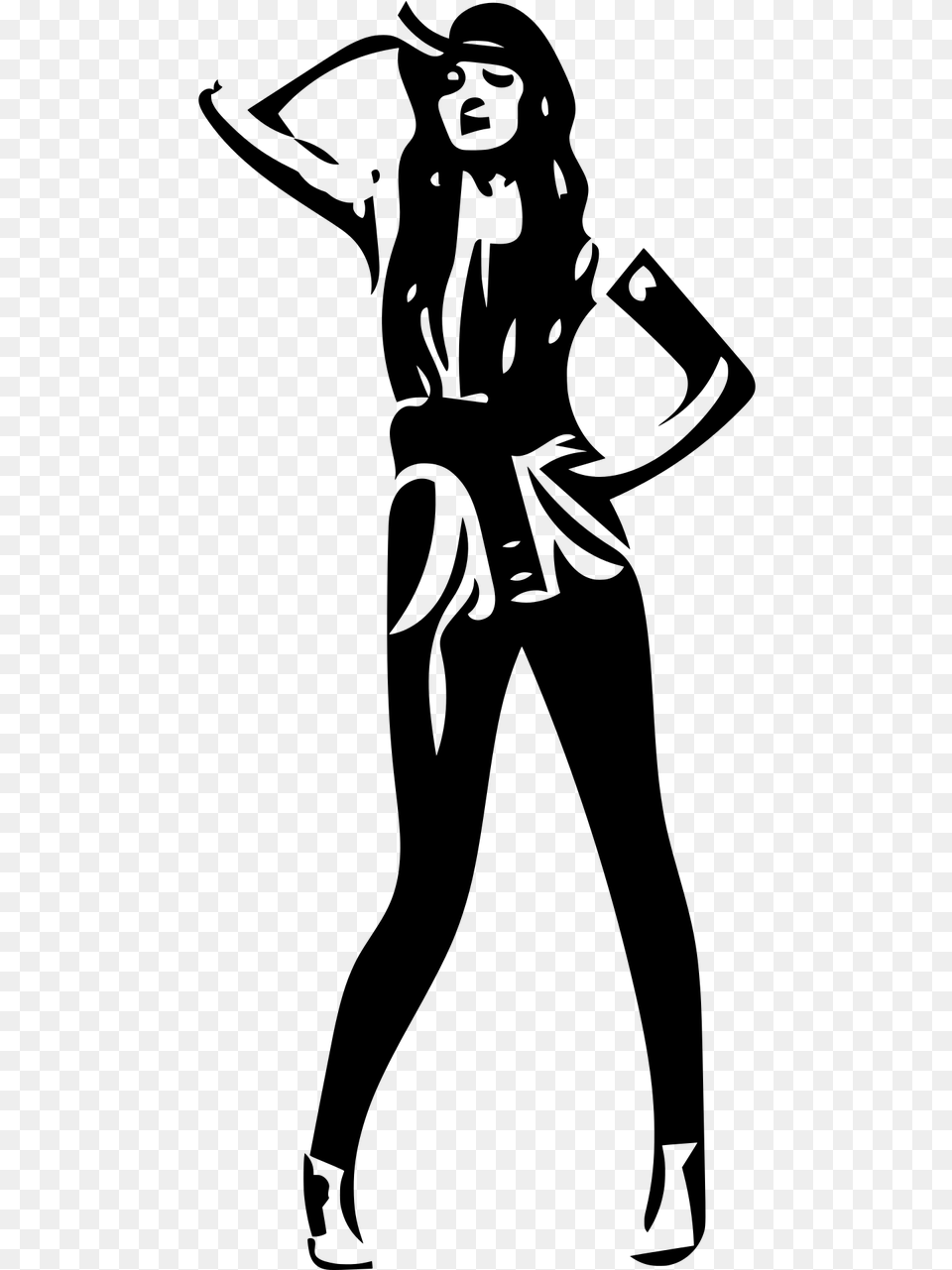 Fashion Model Vector, Gray Png