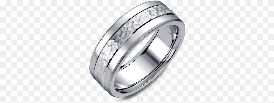 Fashion Rings Titanium Hammered Wedding Band Ring, Accessories, Jewelry, Platinum, Silver Free Png Download